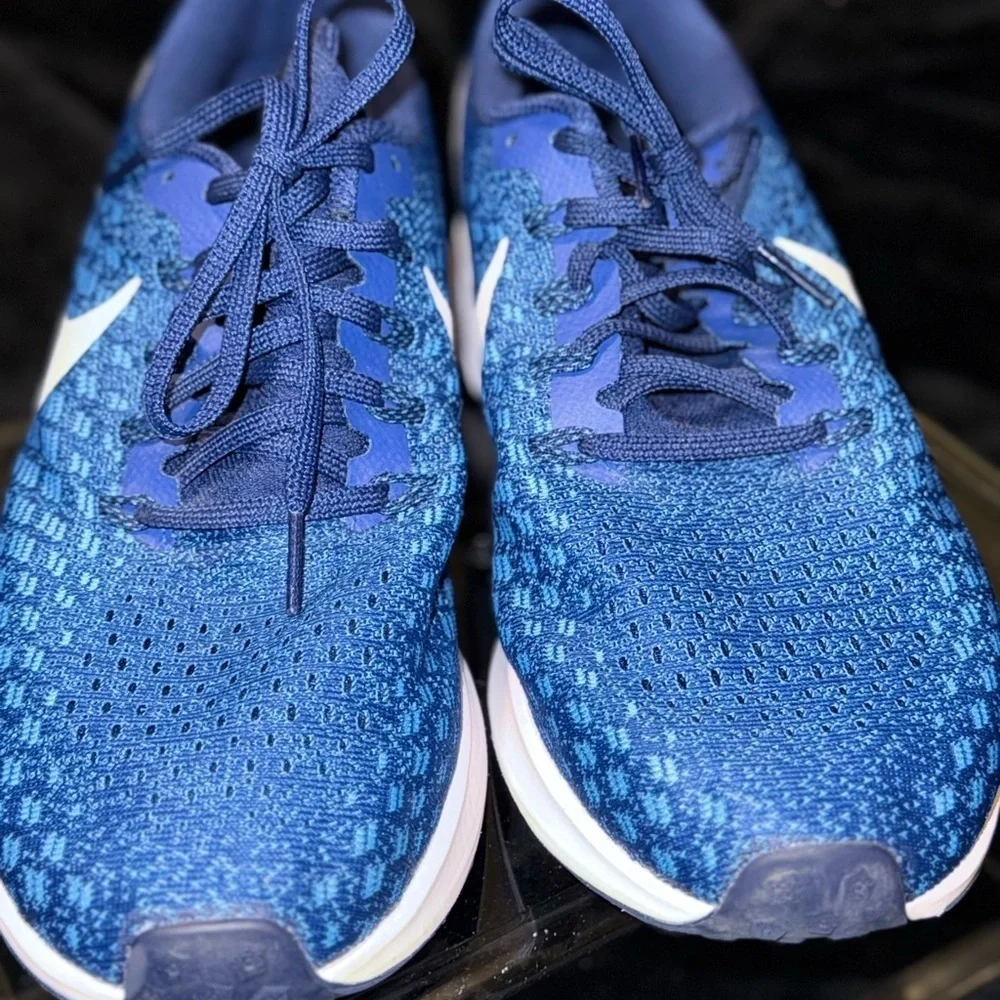 Nike Blue and White Sneakers with Breathable Mesh